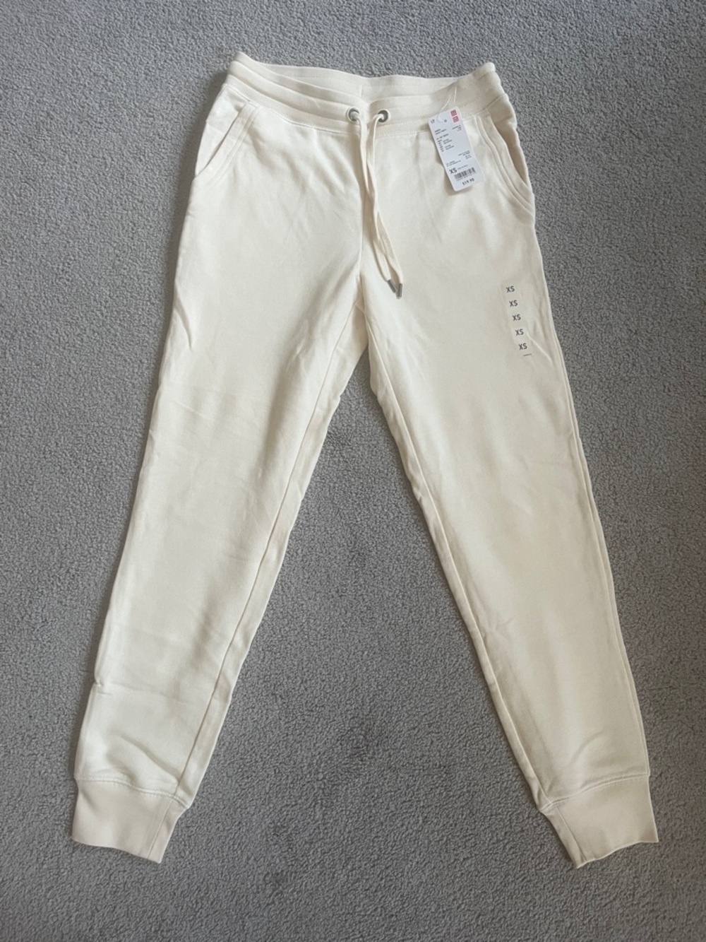 Uniqlo Cream Drawstring Jogger Pants